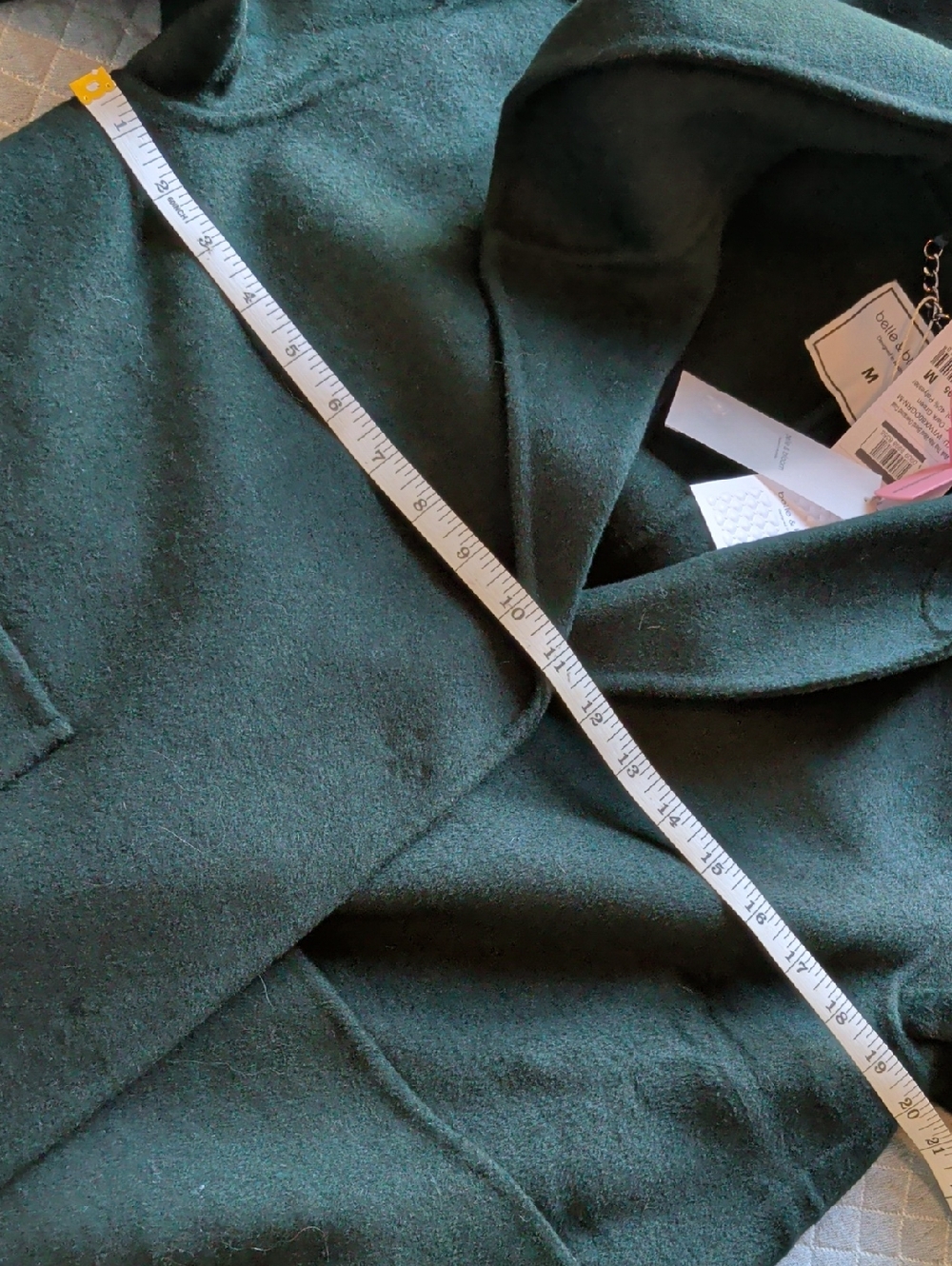 Belle & Bloom Walk This Way Long Hooded Coat in Dark Green NWT - Picture 5 of 5